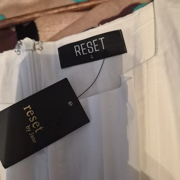 Reset By Jane White Square-Neck Corset Bodice dress Size Large - Picture 9 of 9